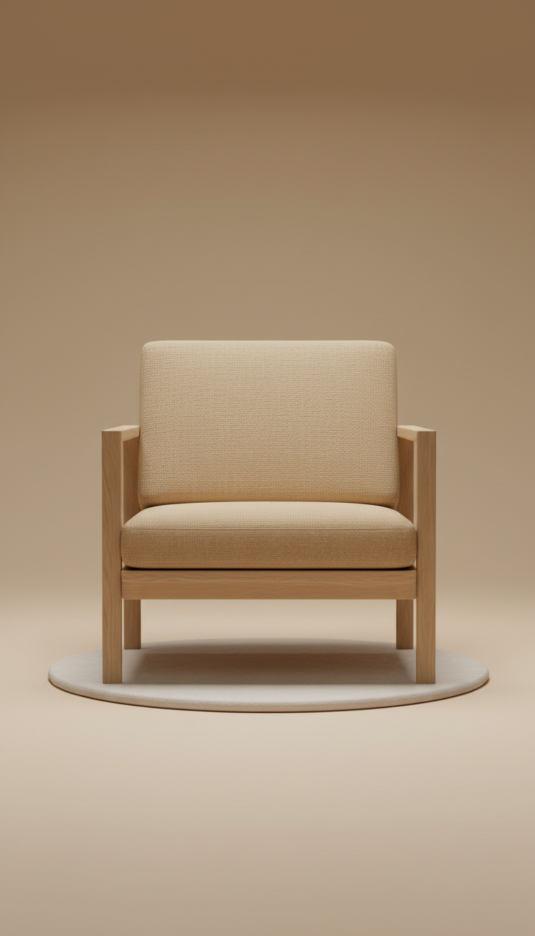 Fauteuil minimaliste en chêne clair